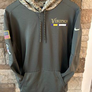 Men's Large Minnesota Vikings Salute to Service Sideline Therma Pullover Hoodie